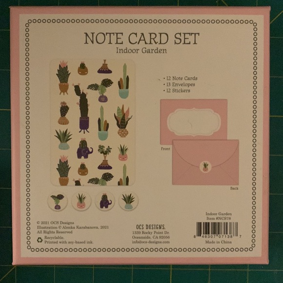 NWT OCS Designs - Indoor Garden Note Card Boxed Set - Picture 4 of 6